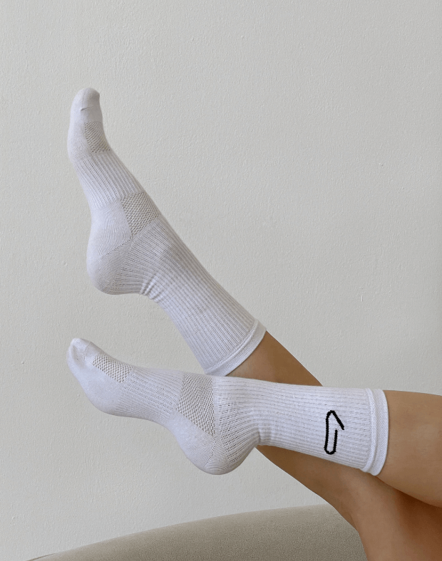 Шкарпетки логотип збоку, білі - Фото 1