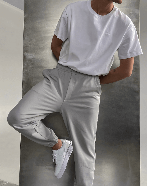 Джогери чоловічі з декоративним карманом, світло-сірі - Фото 5